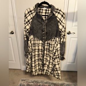 Plaids chambray dress